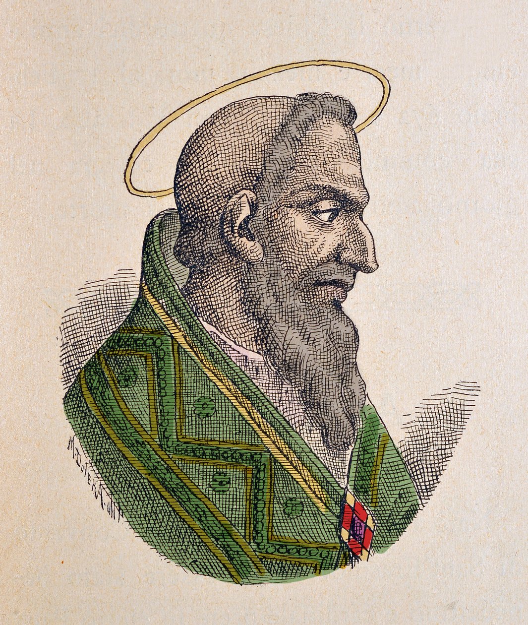 Portræt af paven Eugene Ier (Eugenius I eller Eugenio) (654-657) af Italian School