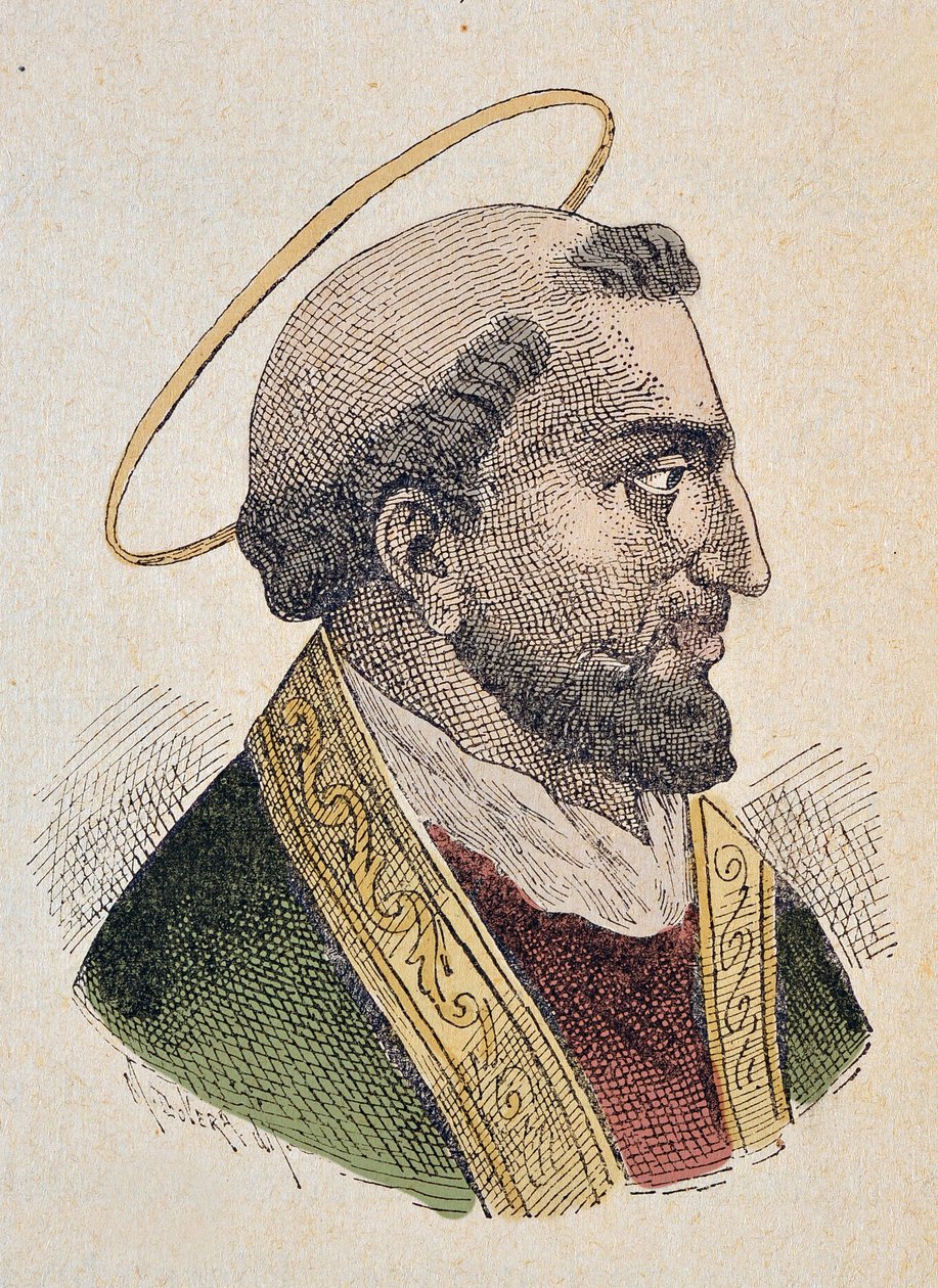 Portræt af paven Evariste (Evaristus eller Evaristo I) Ier (97-107) af Italian School