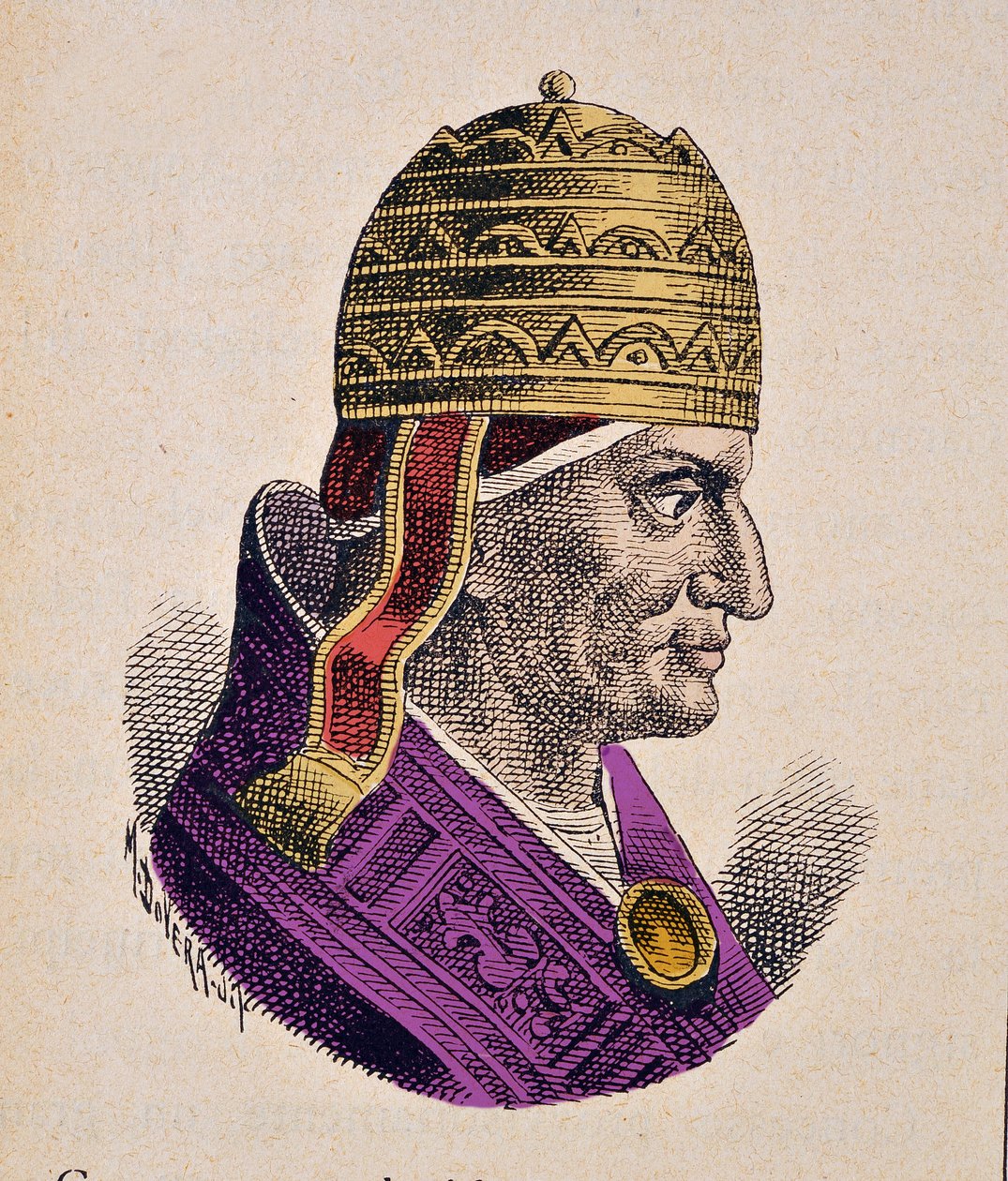 Portræt af paven Gregoire IX (Gregorio, Gregorius eller Gregory) (1227-1241) af Italian School