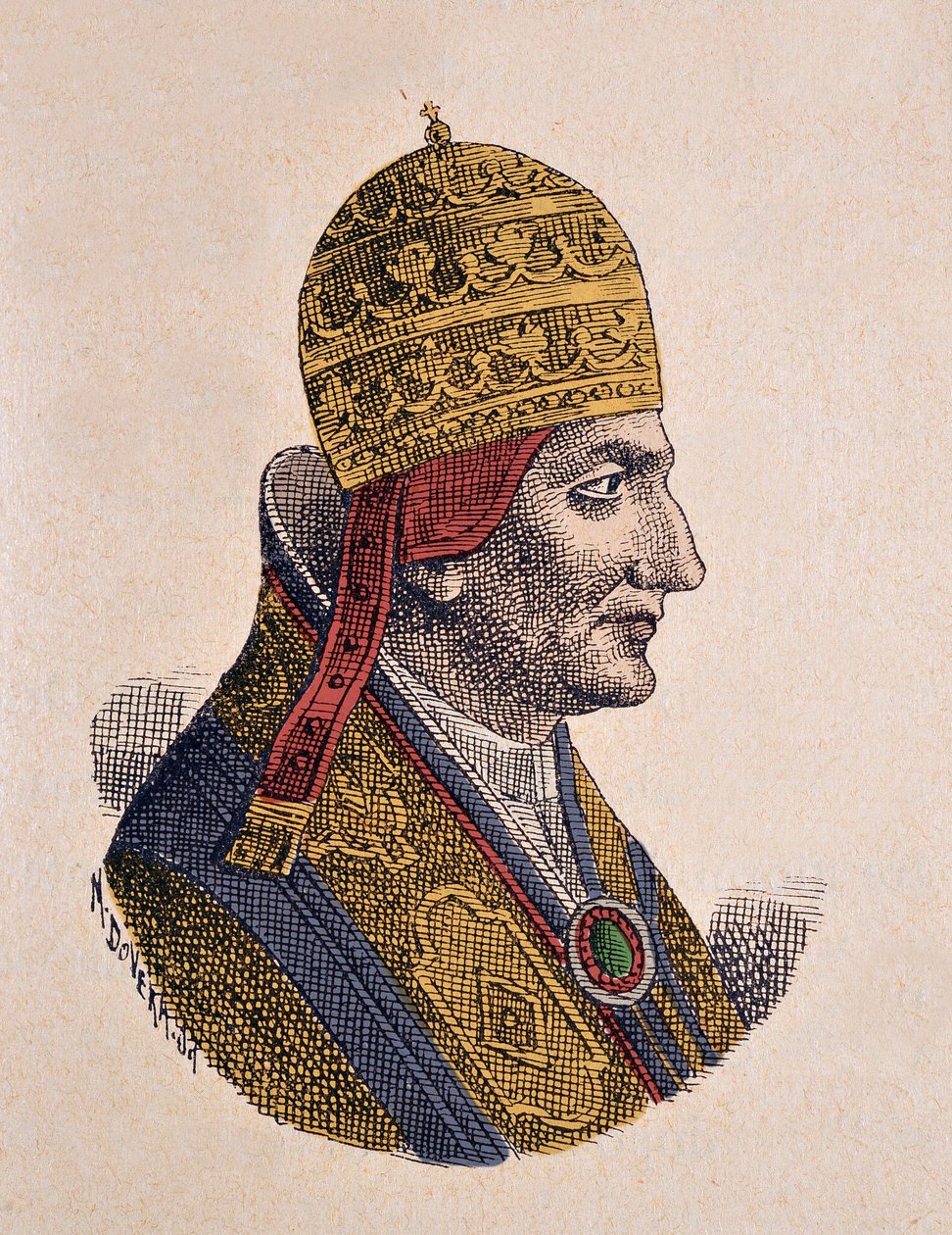 Portræt af paven Gregoire VIII (Gregorio, Gregorius eller Gregory) (1187) af Italian School