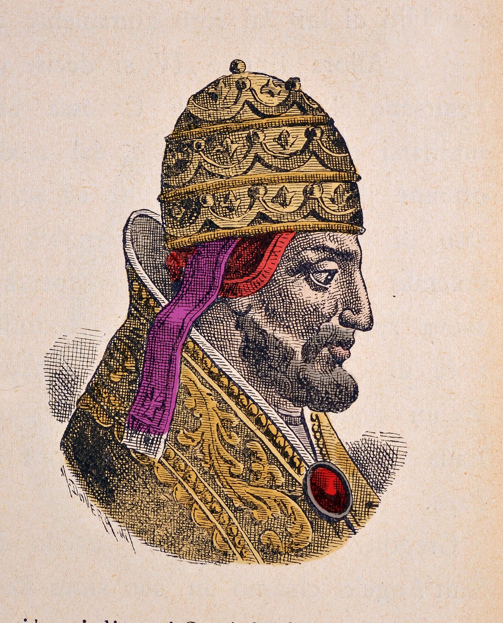 Portræt af paven Gregoire VII (Gregorio, Gregorius eller Gregory) (1073-1085) af Italian School