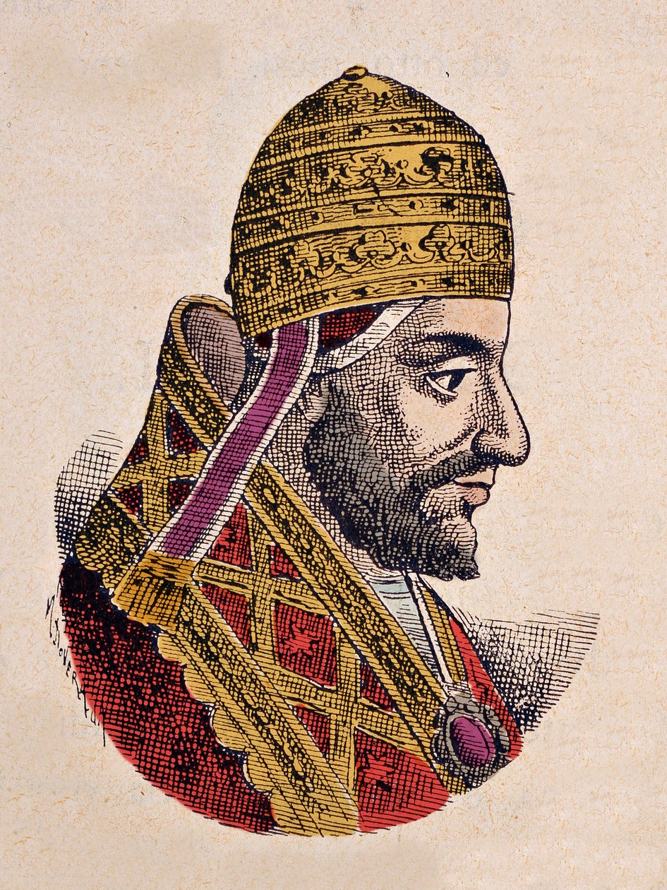 Portræt af paven Gregoire V (Gregorio, Gregorius eller Gregory) (996-999) af Italian School