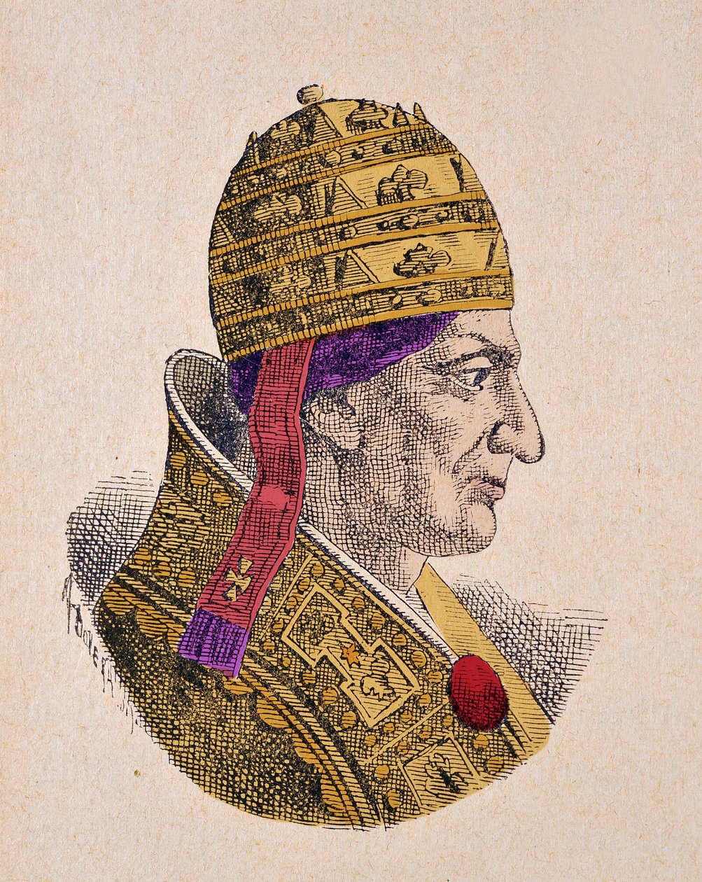 Portræt af paven Gregoire X (Gregorio, Gregorius eller Gregory) (1271-1276) af Italian School