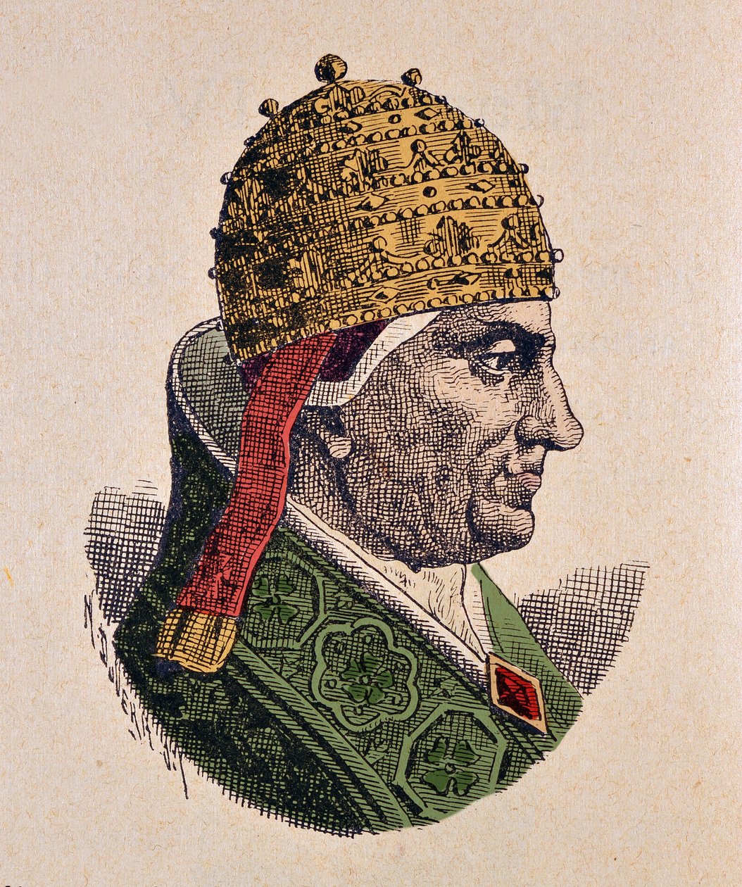 Portræt af paven Honorius IV (Onorio) (1285-1287) af Italian School