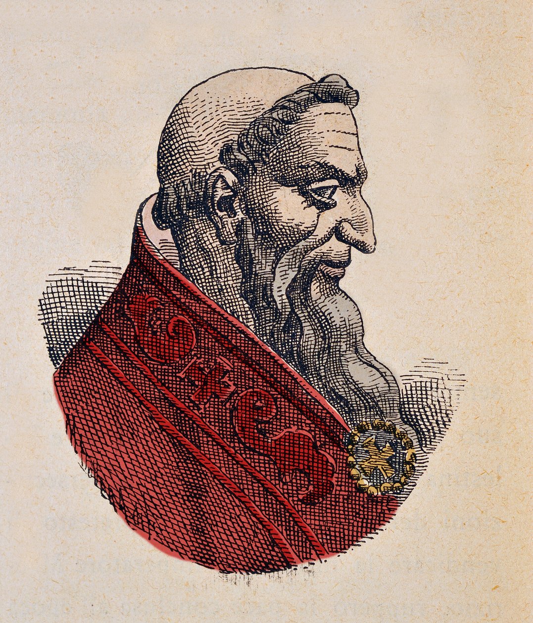 Portræt af paven Honorius Ier (Onorio) (625-638) af Italian School