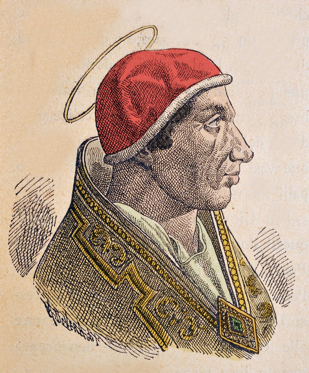 Portræt af paven Hormisdas (Ormisda) (514-523) af Italian School