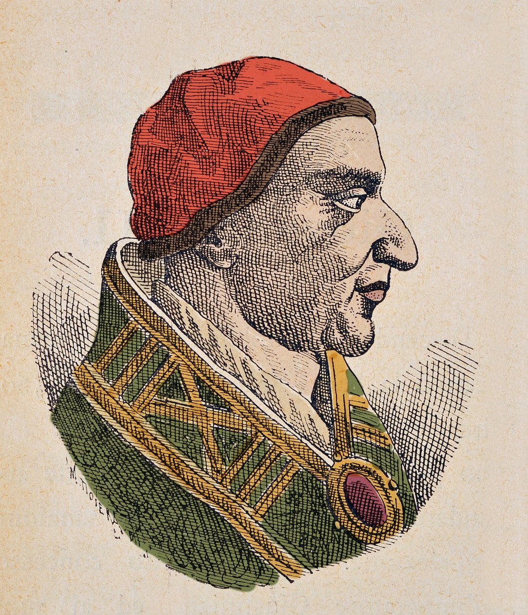 Portræt af pave Johannes III (Giovanni eller Ioannes) (561-574) af Italian School