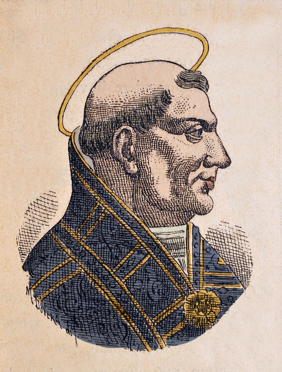 Portræt af pave Johannes II (Giovanni eller Ioannes) (533-535) af Italian School
