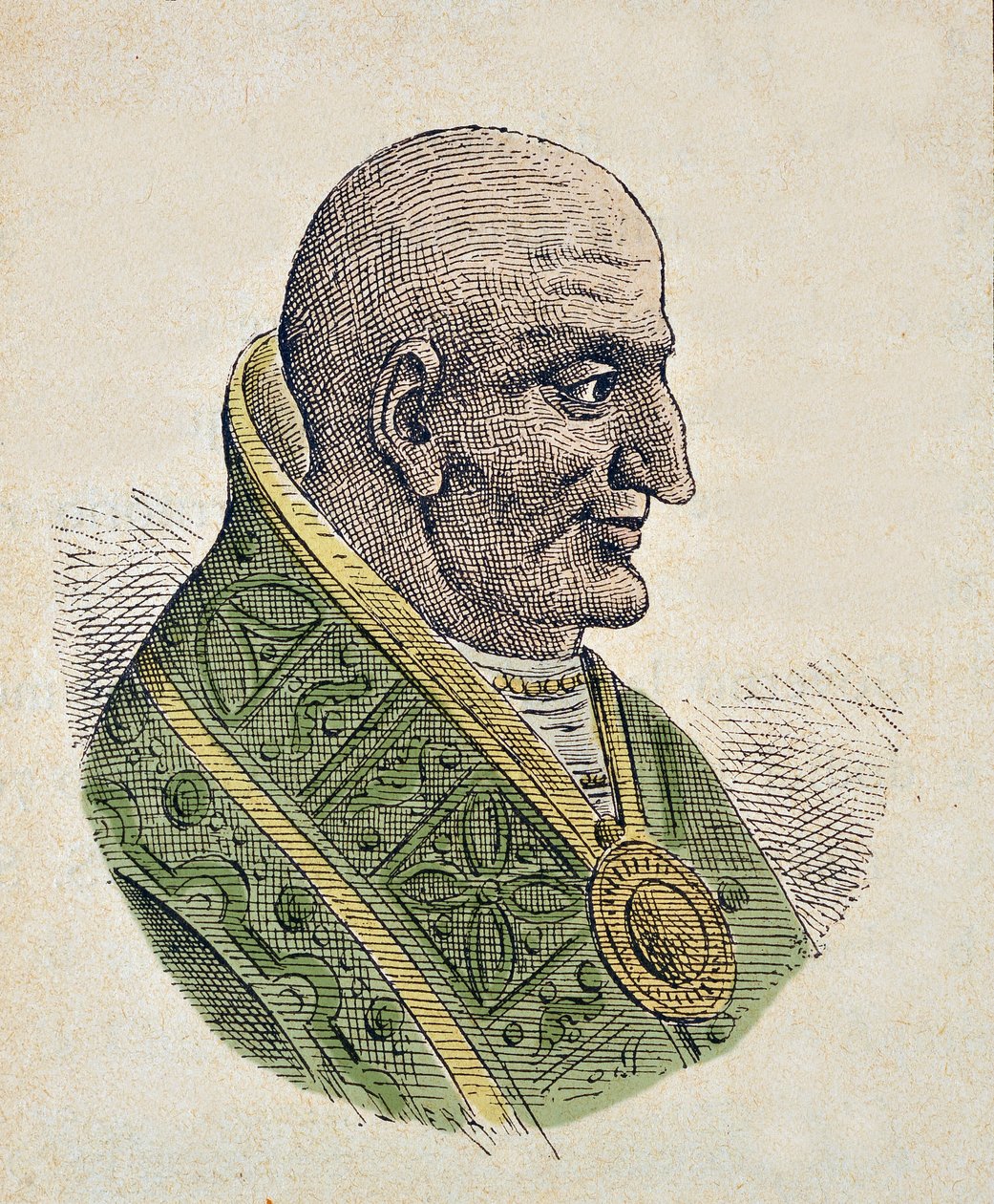 Portræt af pave Johannes VII (Giovanni eller Ioannes) (705-707) af Italian School