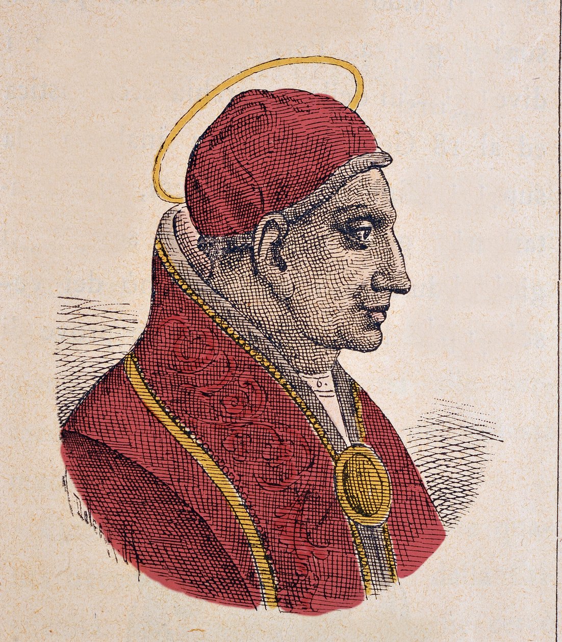 Portræt af pave Johannes VI (Giovanni eller Ioannes) (701-705) af Italian School