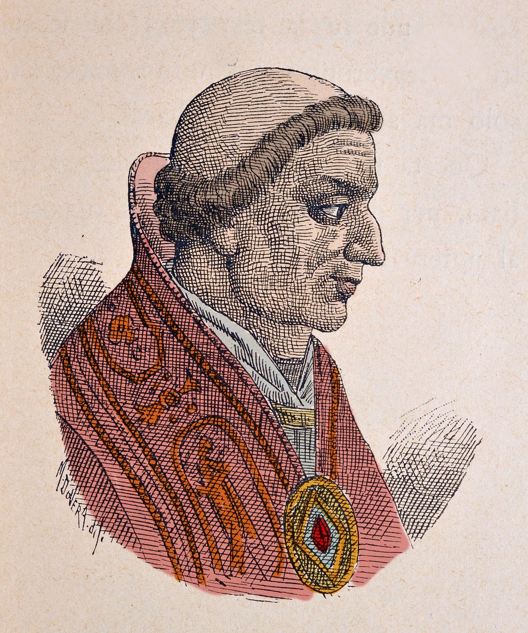 Portræt af pave Johannes V (Giovanni eller Ioannes) (685-686) af Italian School
