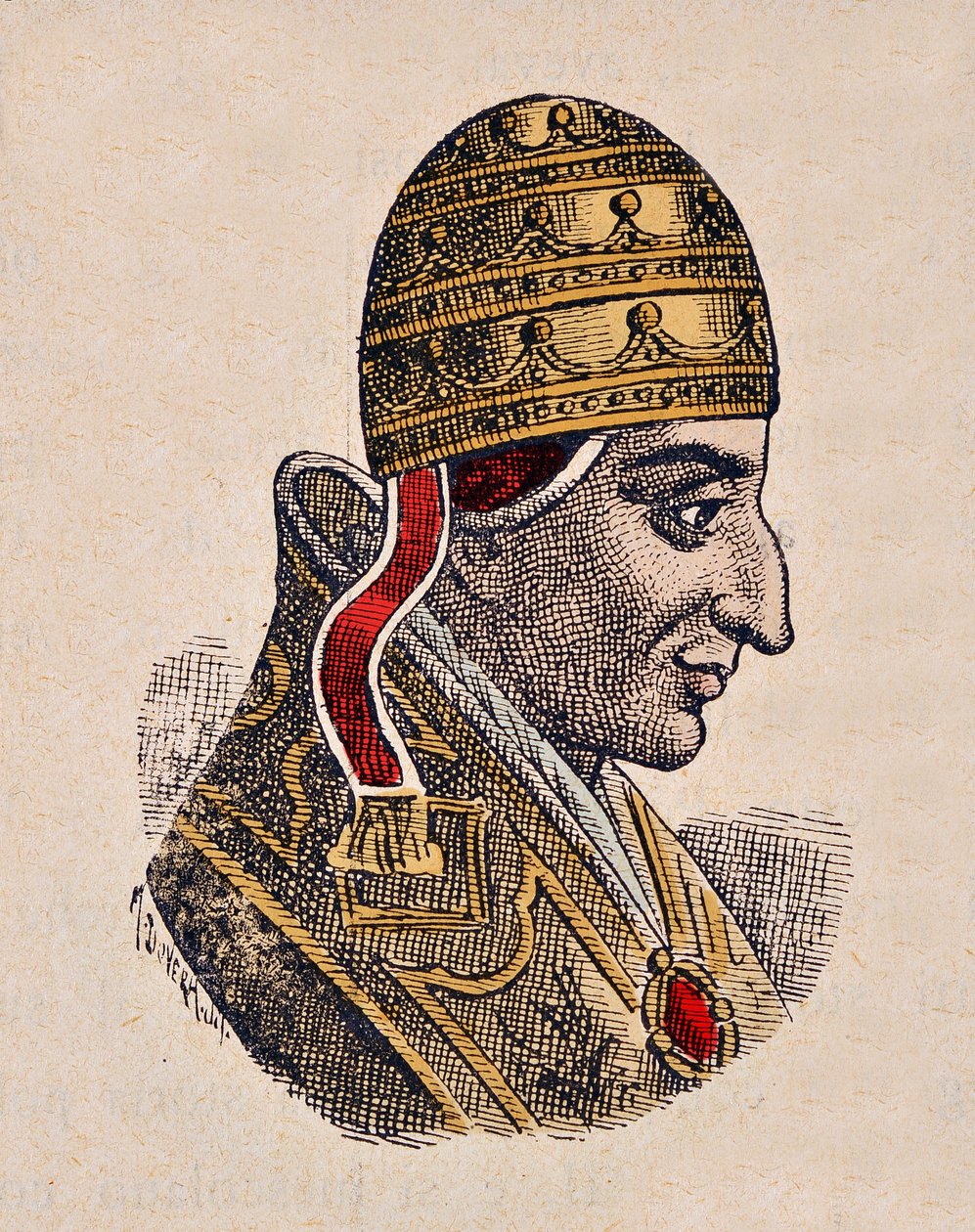 Portræt af pave Johannes XIV (Giovanni, Ioannes) (983-984) af Italian School