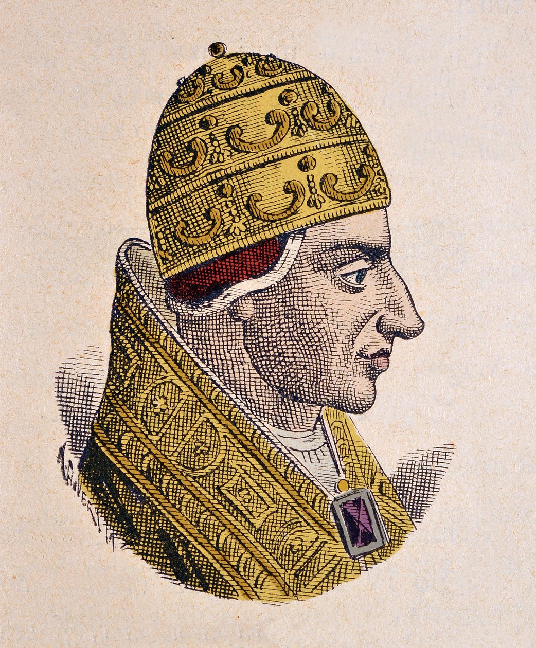 Portræt af pave Johannes XVII (Giovanni, Ioannes) (1003) af Italian School