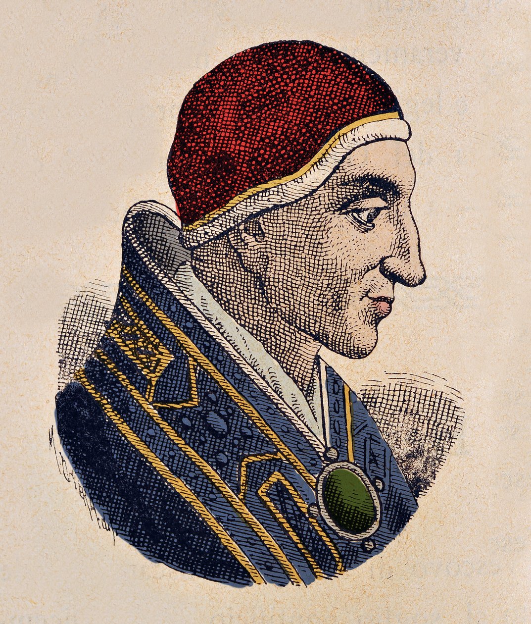 Portræt af pave Johannes XV (Giovanni, Ioannes) (985-996) af Italian School