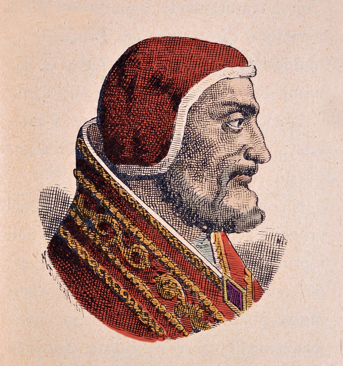 Portræt af pave Johannes XXI (Giovanni, Ioannes) (1276-1277)) af Italian School
