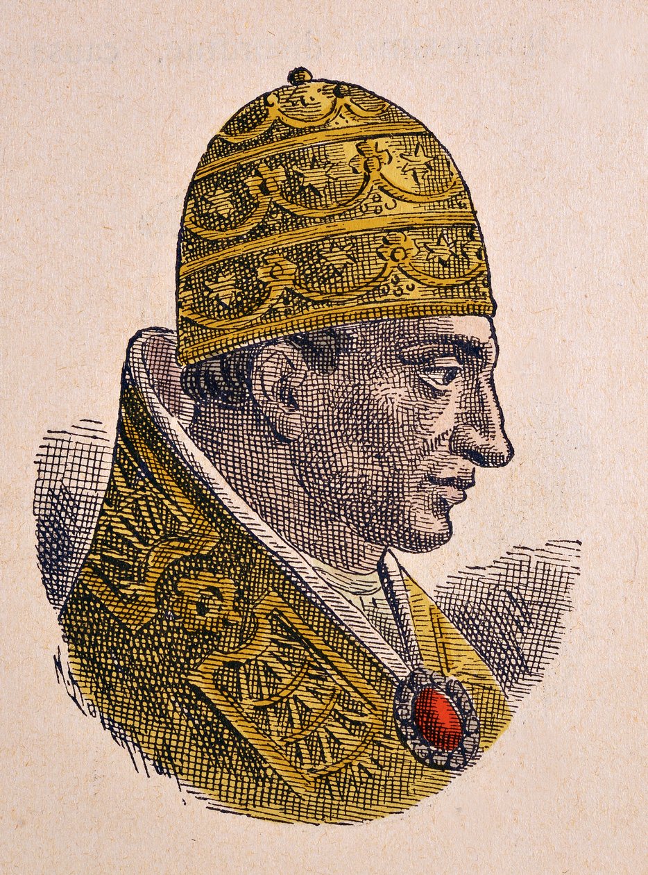 Portræt af pave Johannes X (Giovanni, Ioannes) (914-928) af Italian School