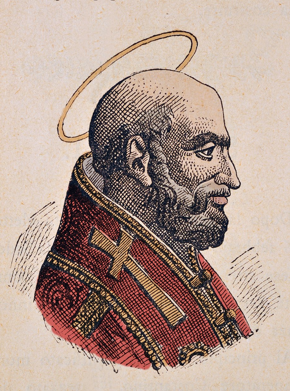 Portræt af paven Jules Ier (Julius I eller Iulius eller Giulio) (337-352) af Italian School
