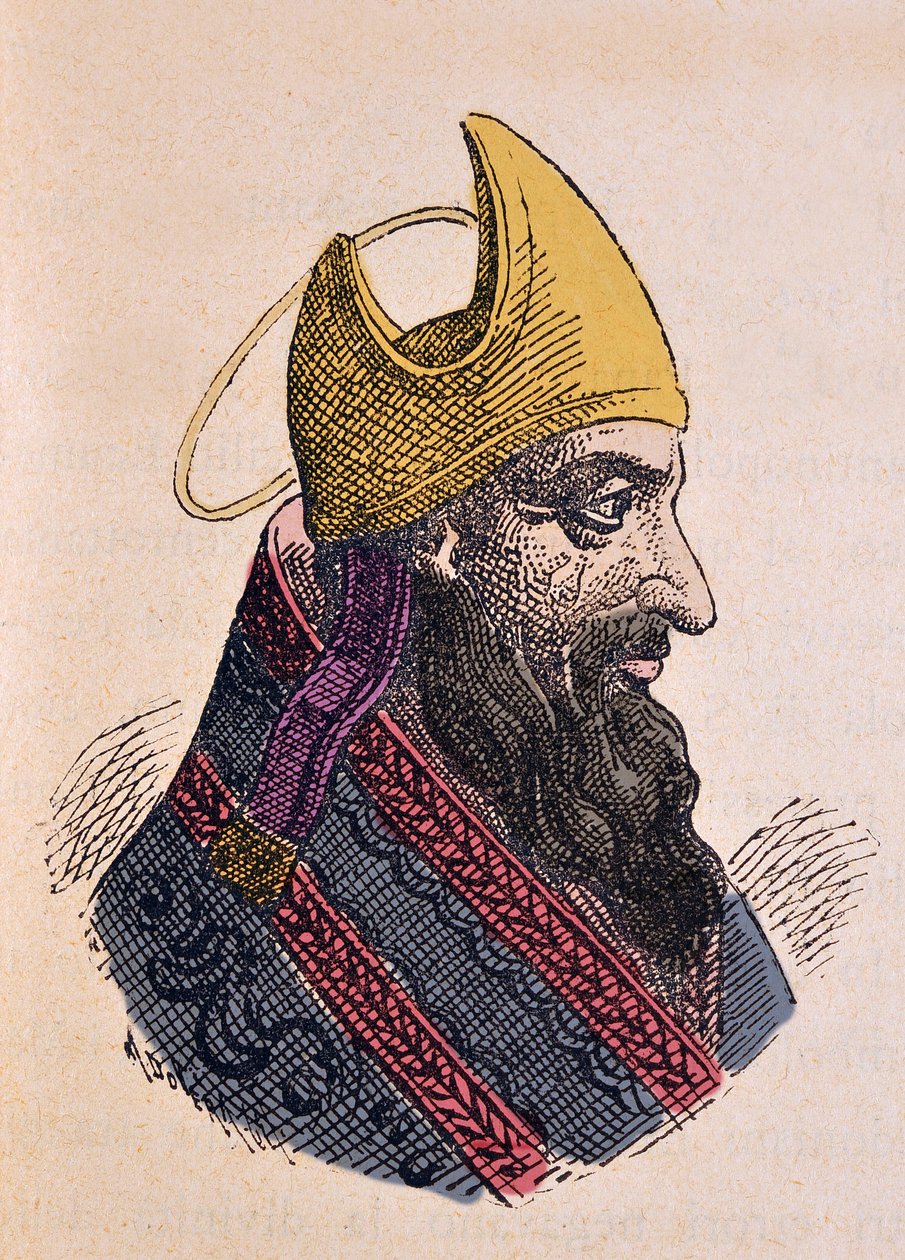 Portræt af paven Libere (Liberius eller Liberius) (352-366) af Italian School