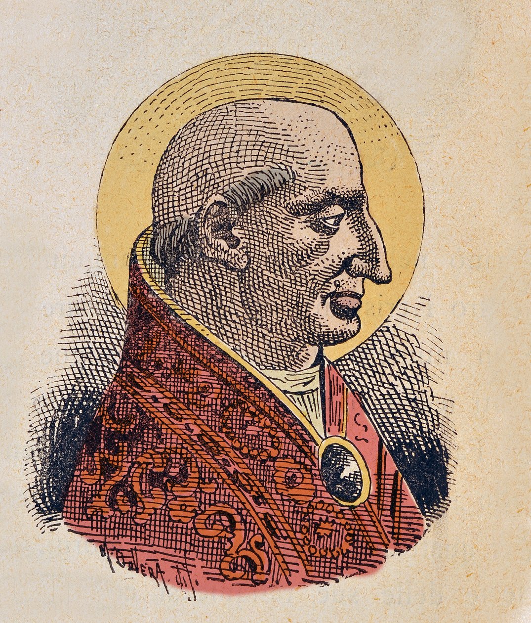 Portræt af paven Lucius Ier (Lucio I) (253-254) af Italian School