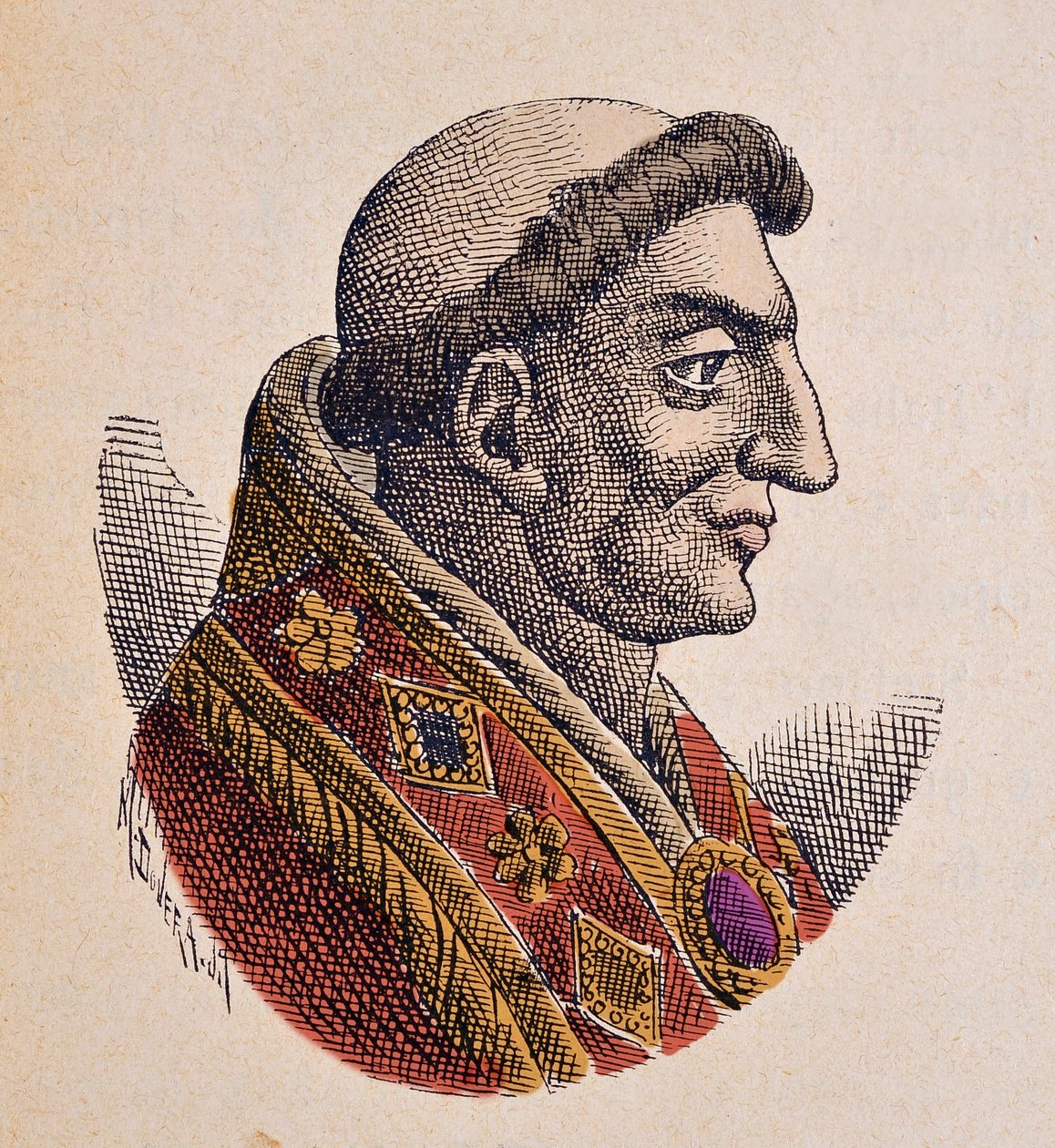 Portræt af paven Marin Ier (Marinus, Marino) (882-884) af Italian School