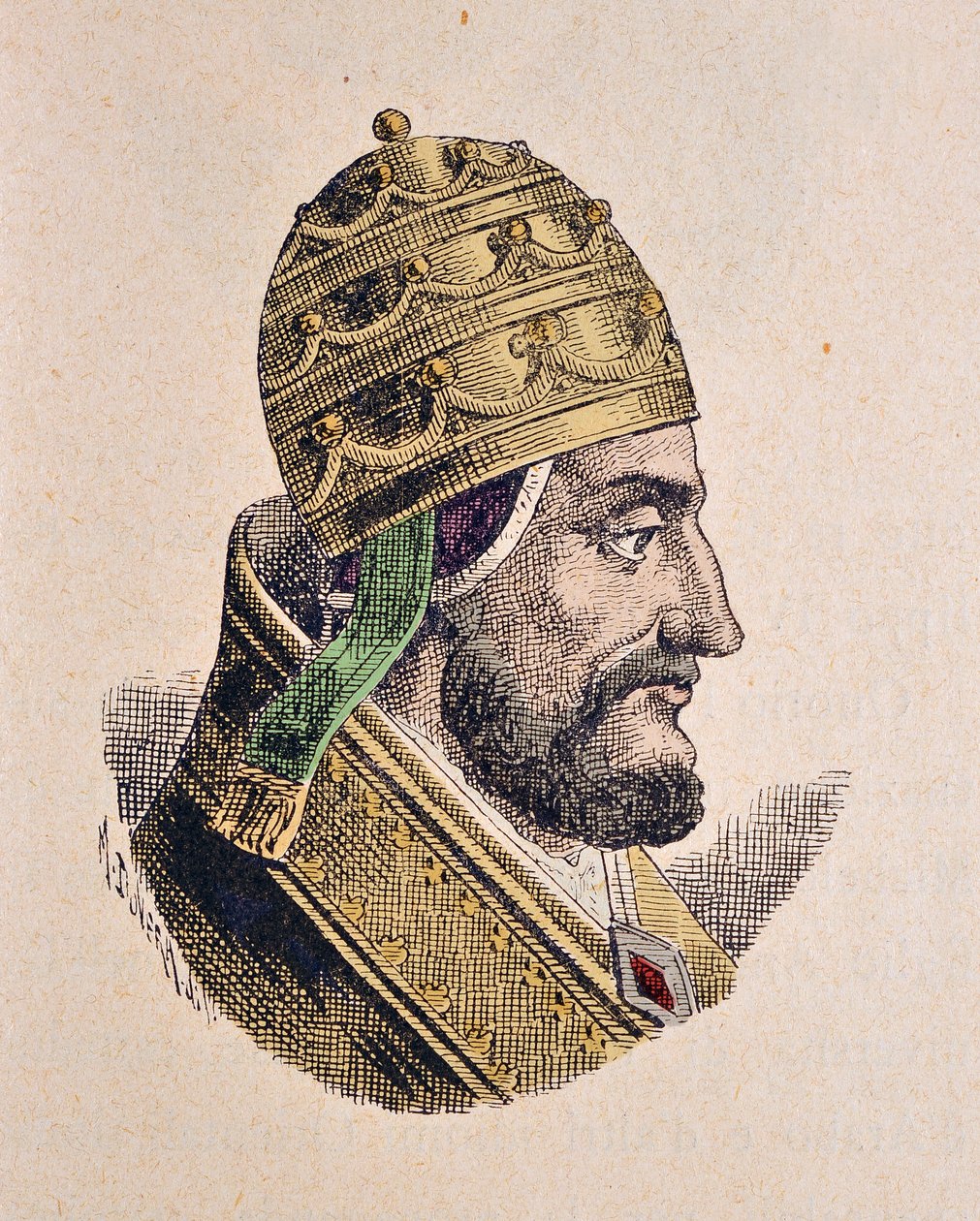 Portræt af pave Martin IV (Martinus IV eller Martino) (1281-1285) af Italian School