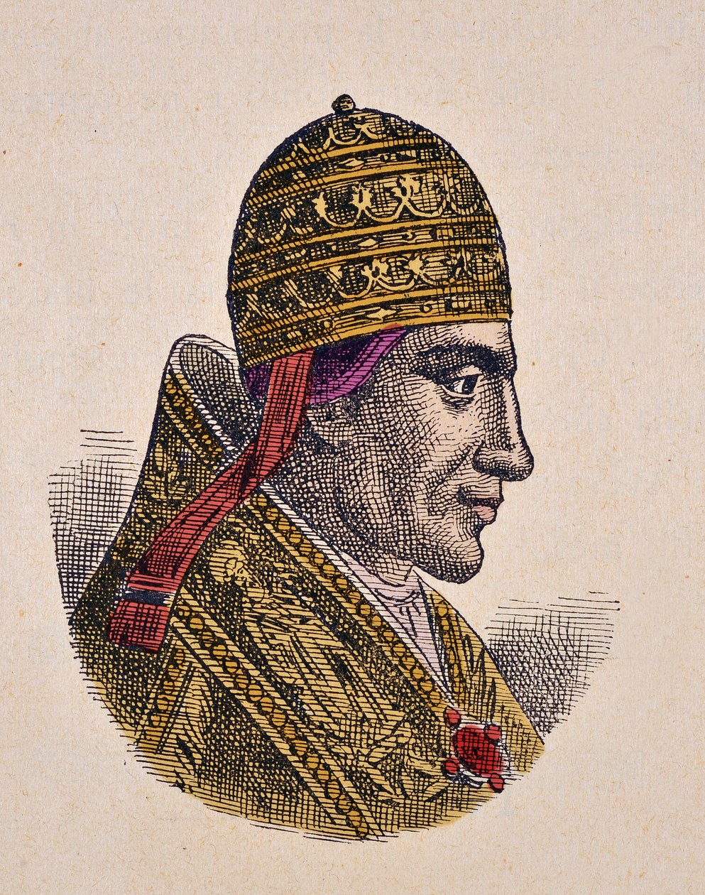 Portræt af paven Nicolas II (Nicola, Nicholas eller Nicolo eller Niccolo eller Nicolaus) (1058-1061) af Italian School