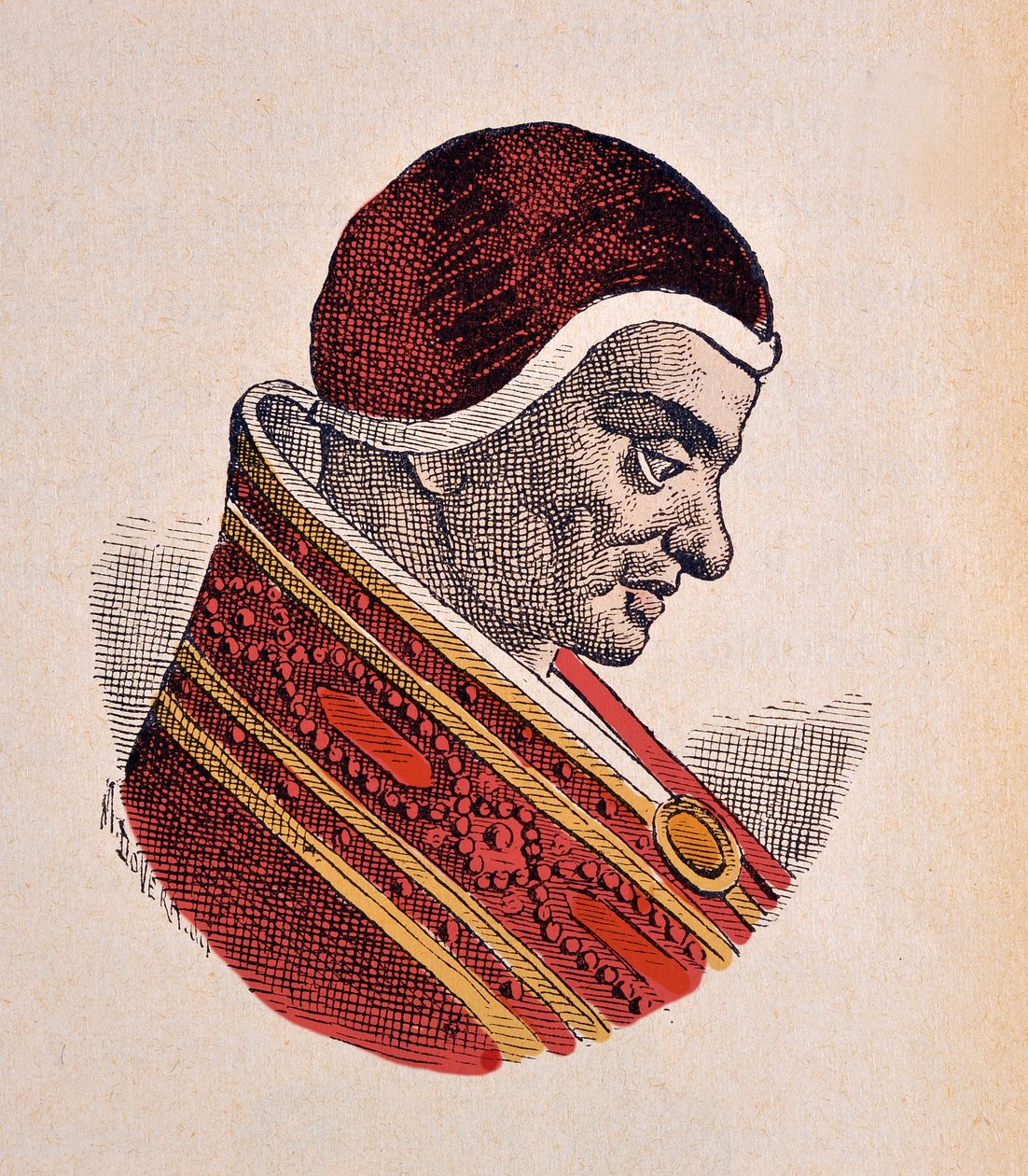 Portræt af paven Pascal II (Pasquale eller Paschal) (1099-1118) af Italian School