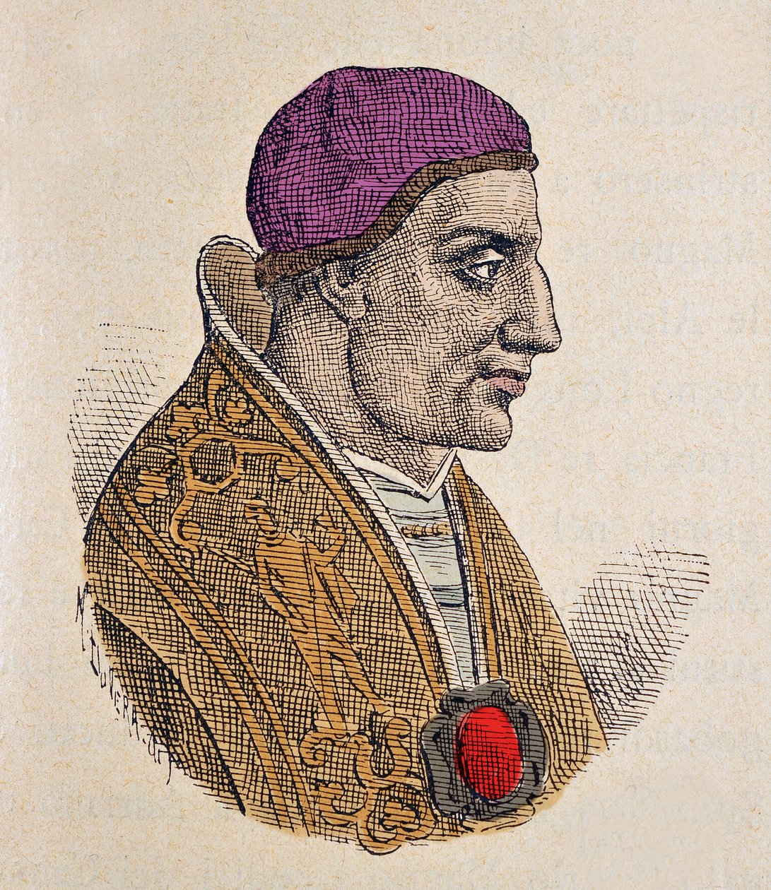 Portræt af paven Paul Ier (Paolo, Paulus) (757-767) af Italian School