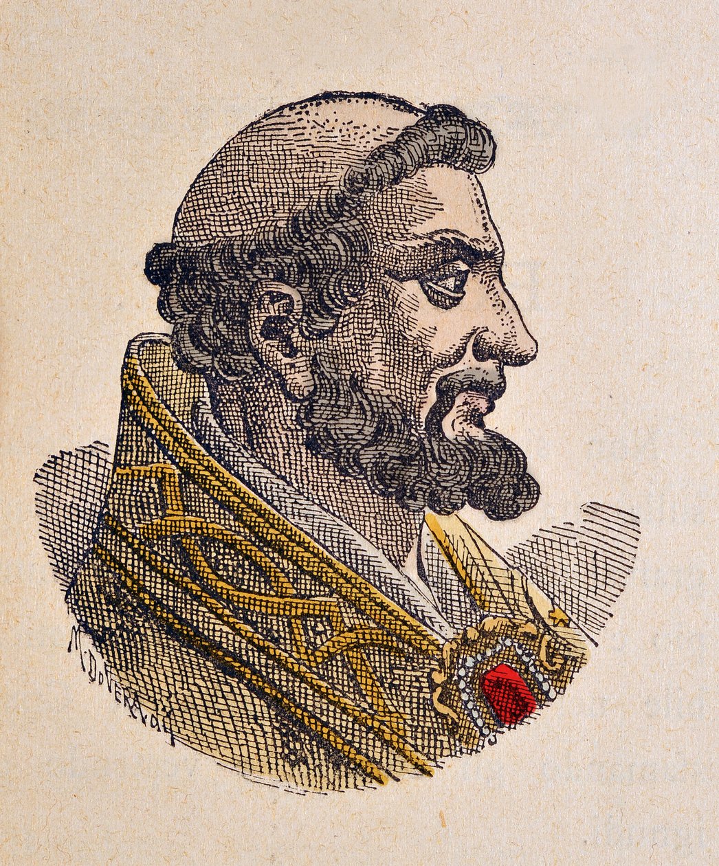 Portræt af paven Pelage Ier (pelagius eller Pelagio) (556-561) af Italian School