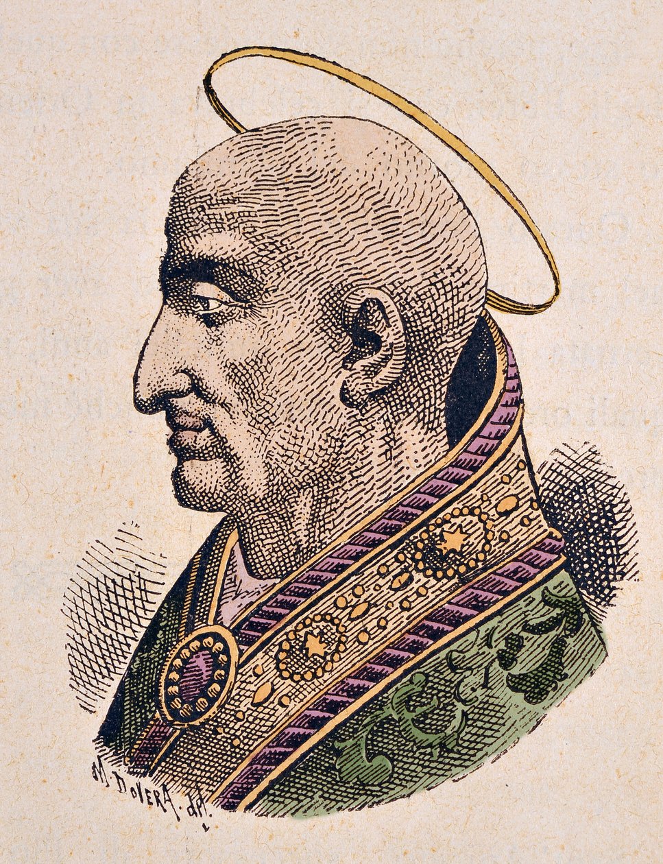 Portræt af paven Pie Ier (Pius eller Pio) (ca. 144-155) af Italian School