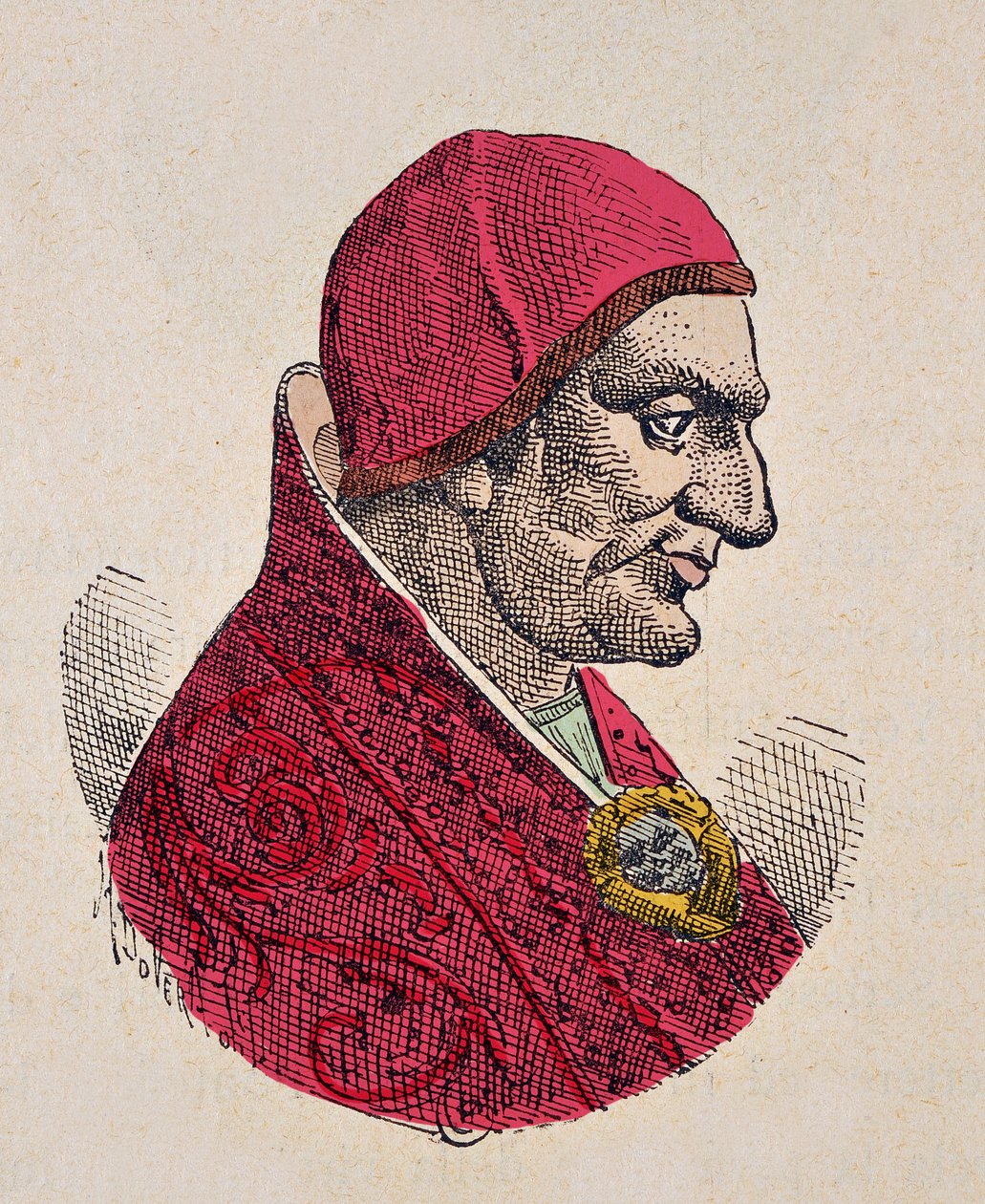 Portræt af paven Sabinian (604-606) af Italian School