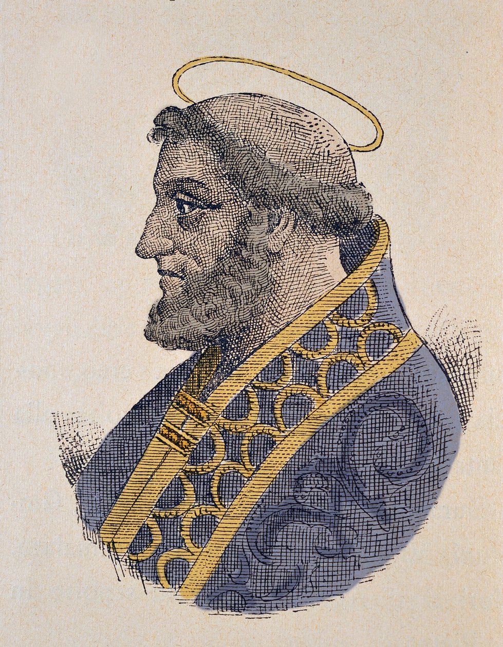 Portræt af paven Serge Ier (Sergius eller Sergio I) (687-701) af Italian School