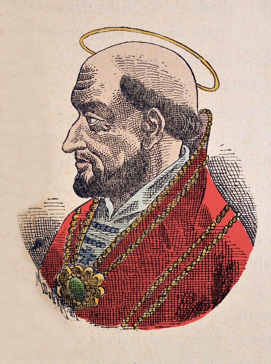 Portræt af paven Silvere (Silverius eller Silverio) (535-536) af Italian School