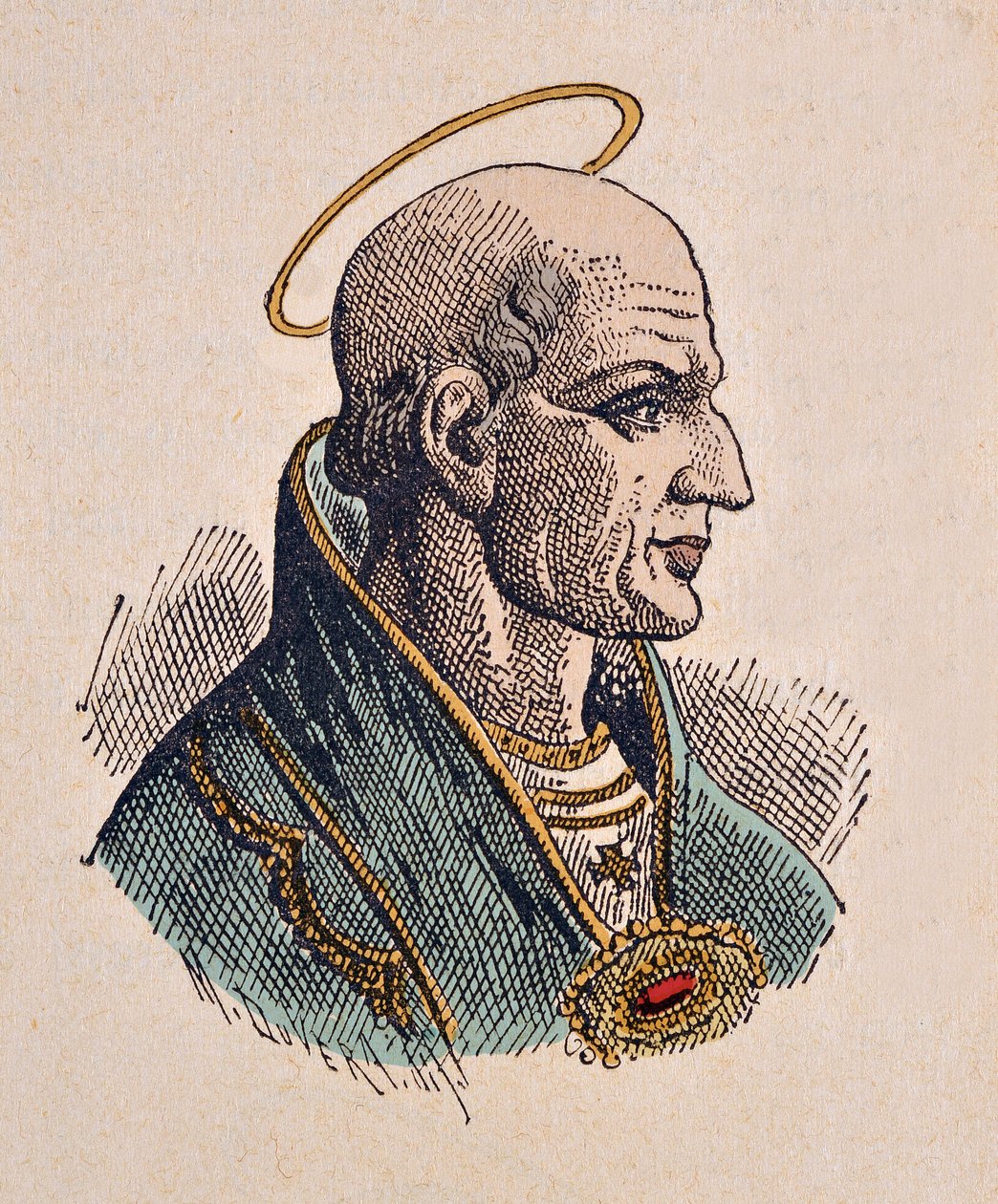 Portræt af paven Simple (Simplicius eller Simplicio) (468-483) af Italian School