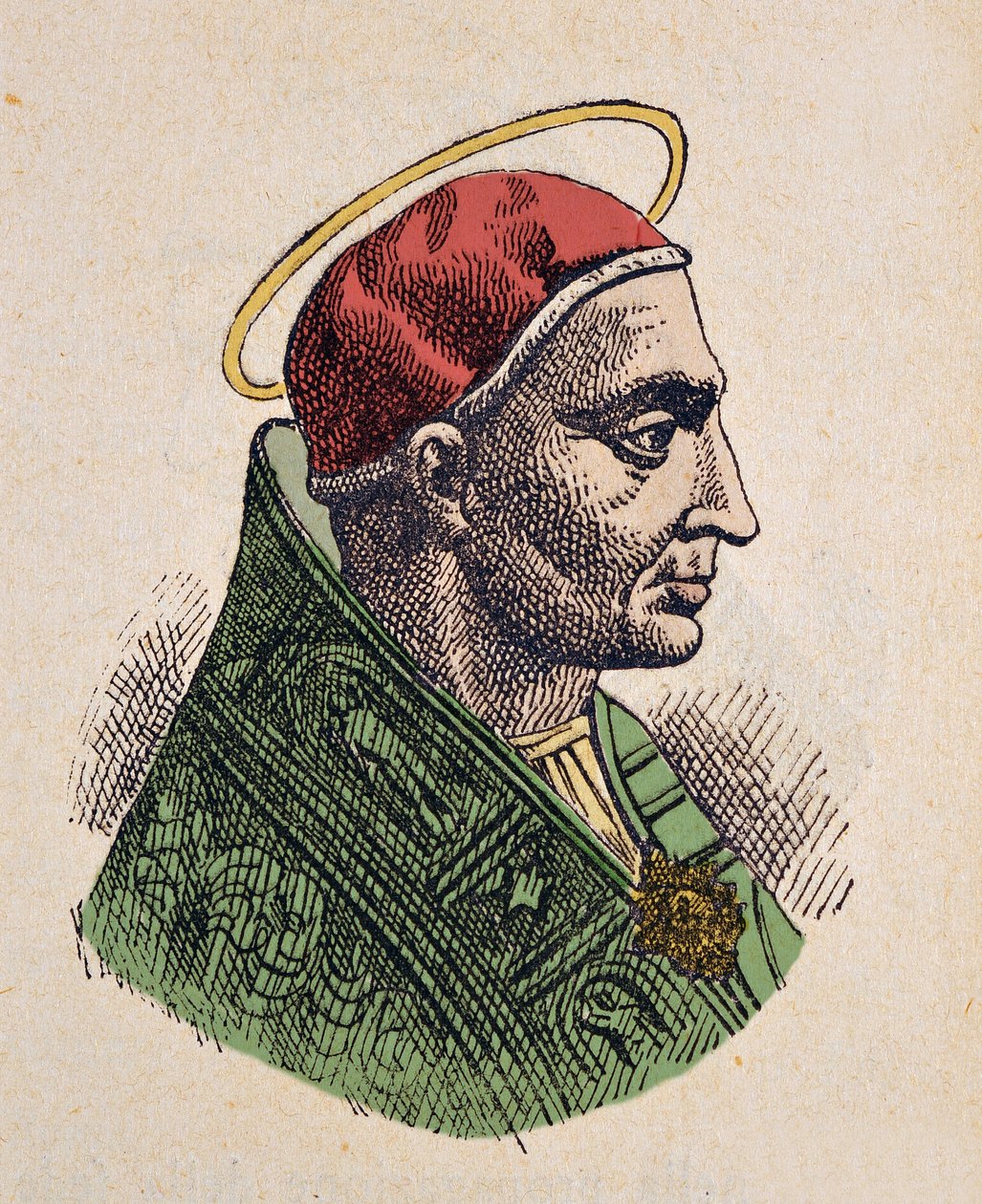 Portræt af paven Sirice (Siricius, Siricio) (384-399) af Italian School
