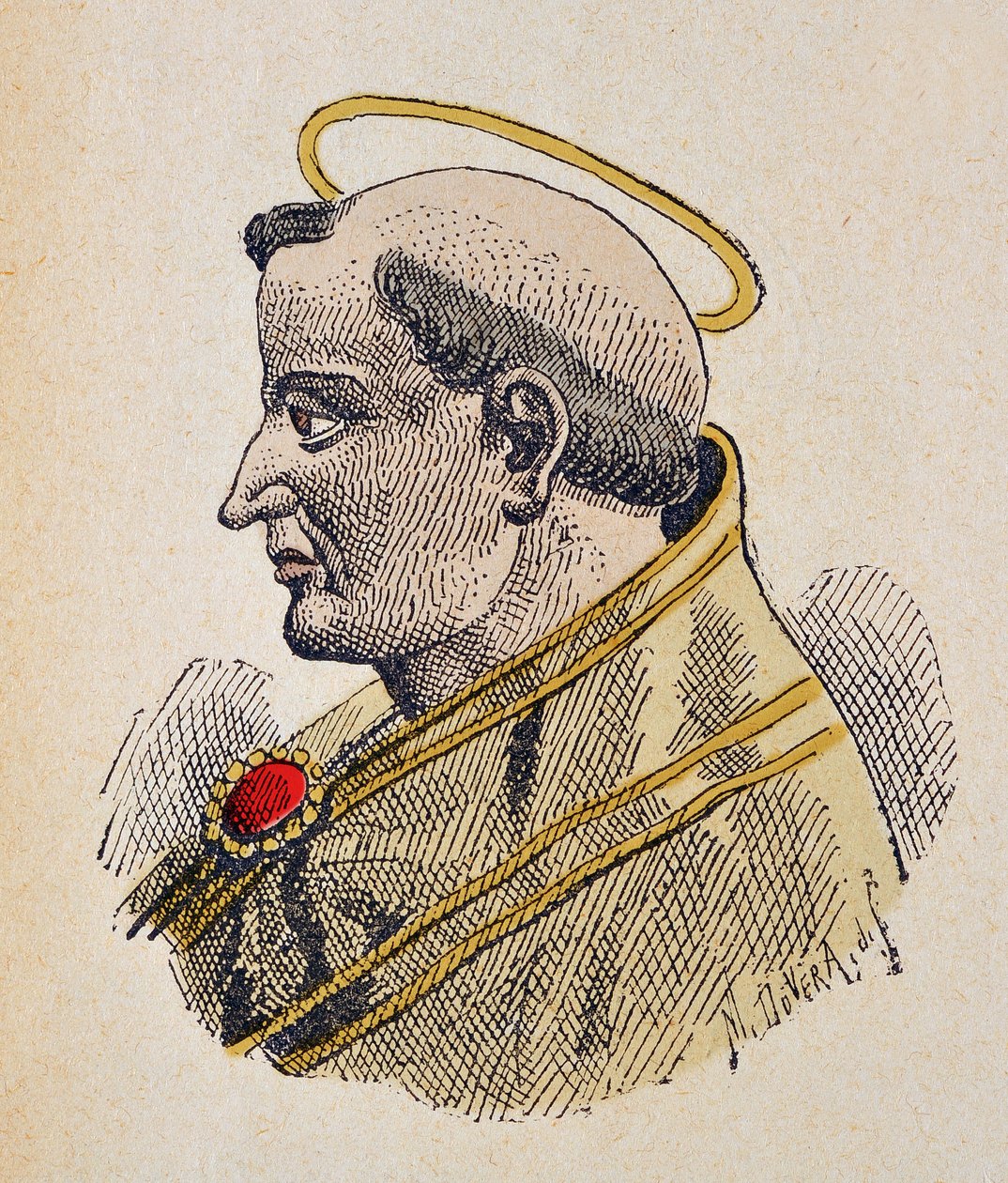 Portræt af paven Sixte III (Sixtus, Sisto eller Xystus) (432-440) af Italian School
