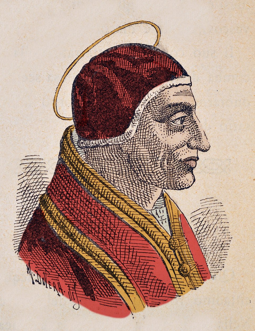 Portræt af paven Sixte II (Sixtus eller Sisto) (258) af Italian School