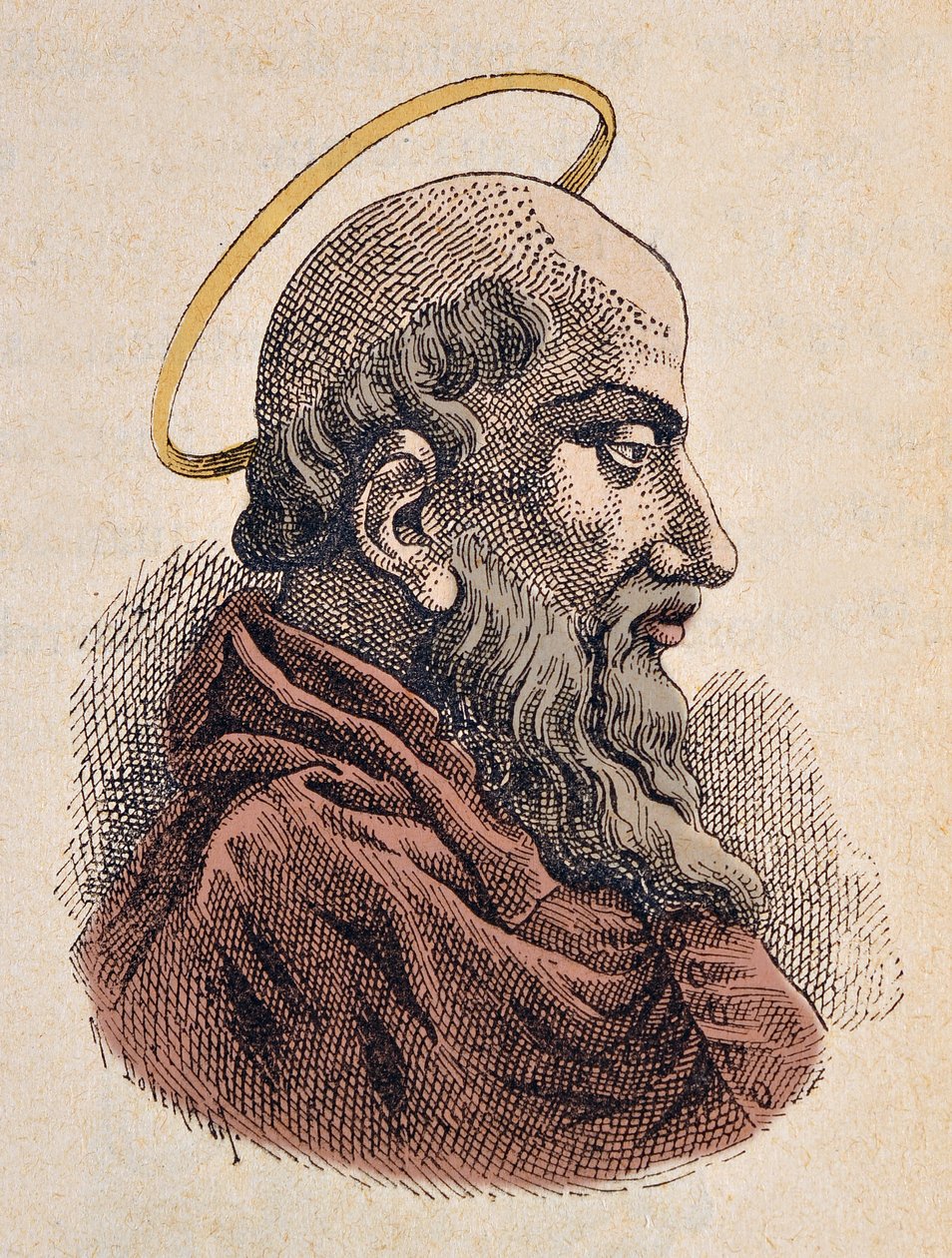 Portræt af paven Sixte Ier (Xyste eller sixtus eller sisto I) (115-125) af Italian School