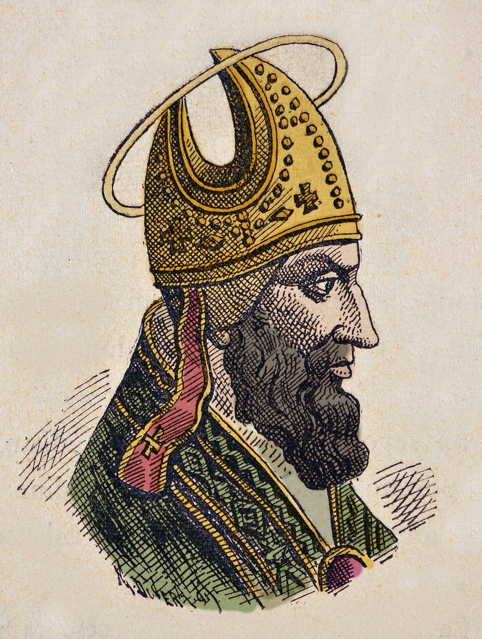 Portræt af paven Sylvestre Ier (Silvestre eller Sylvester eller Silvestro) (314-335) af Italian School