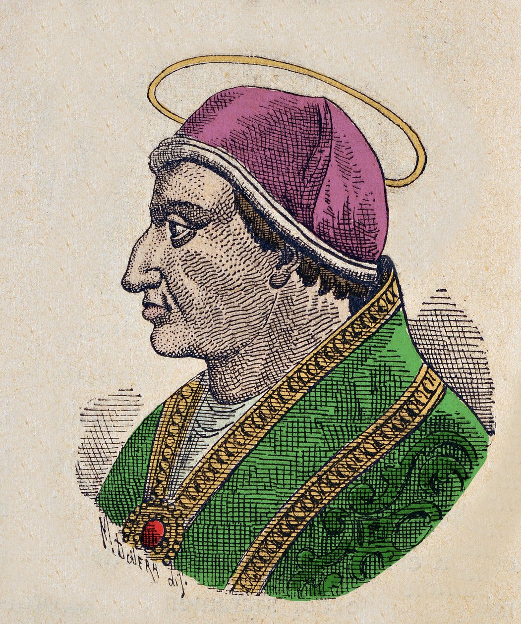 Portræt af paven Symmaque Ier (Symmachus eller Simmachus) (498-514) af Italian School
