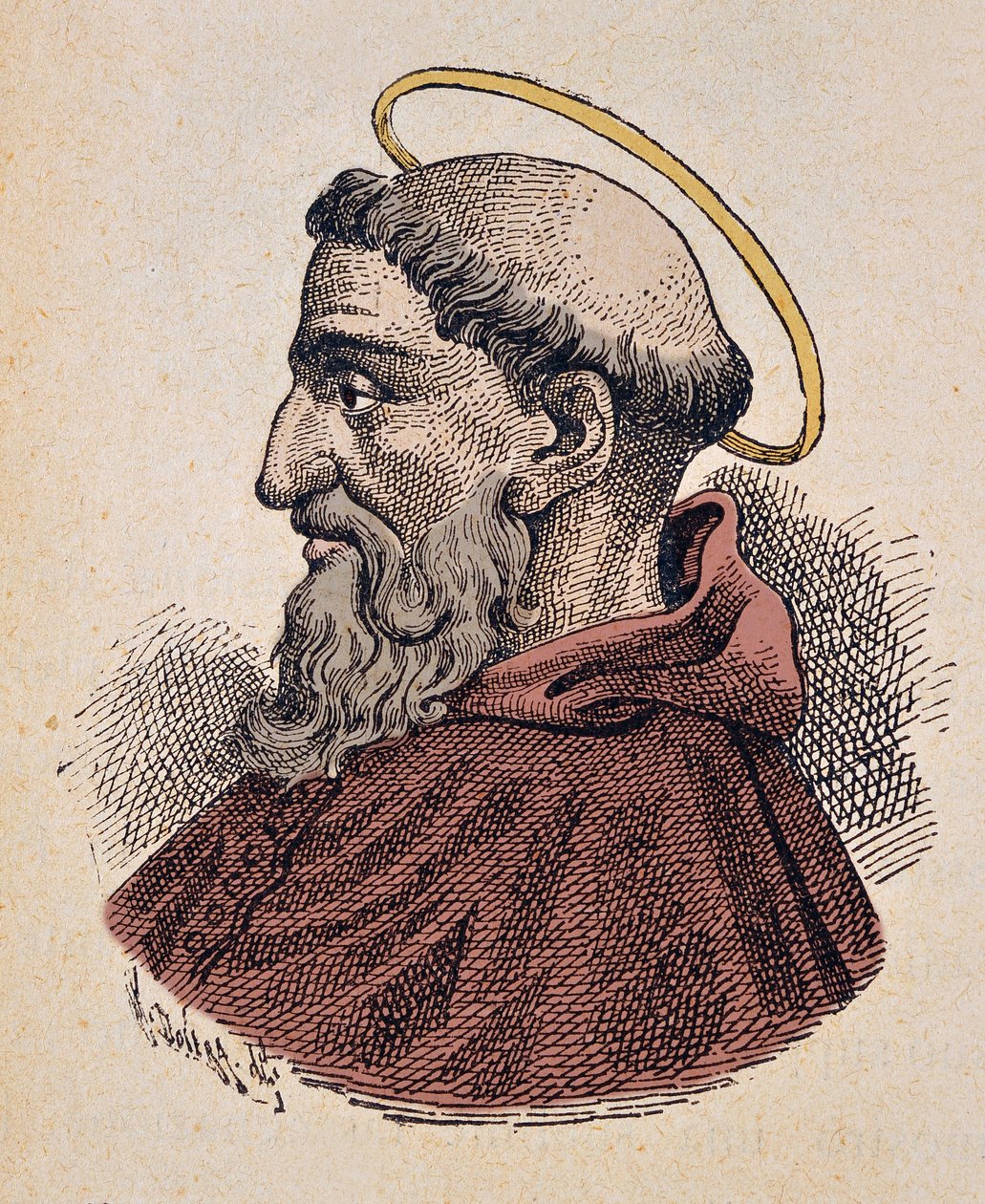 Portræt af paven Telesphorus (125-136/138) af Italian School