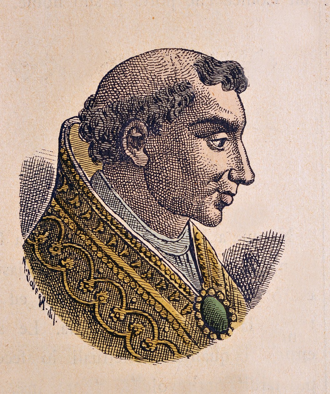 Portræt af paven Theodor II (Theodorus eller Teodoro) (897) af Italian School