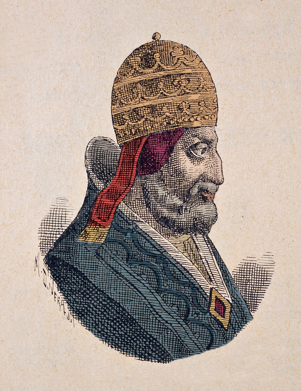 Portræt af paven Urbain III (Urban eller Urbanus eller Urbano) (1185-1187) af Italian School