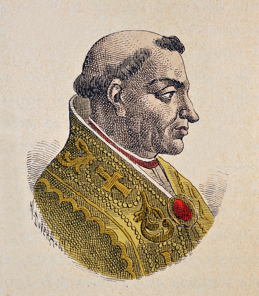 Portræt af paven Valentin (Valentino, Valentin eller Valentinus) (827) af Italian School