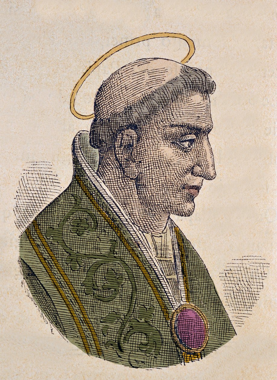 Portræt af paven Zacharie (Zachary eller Zacharias eller Zaccaria) (741-752) af Italian School