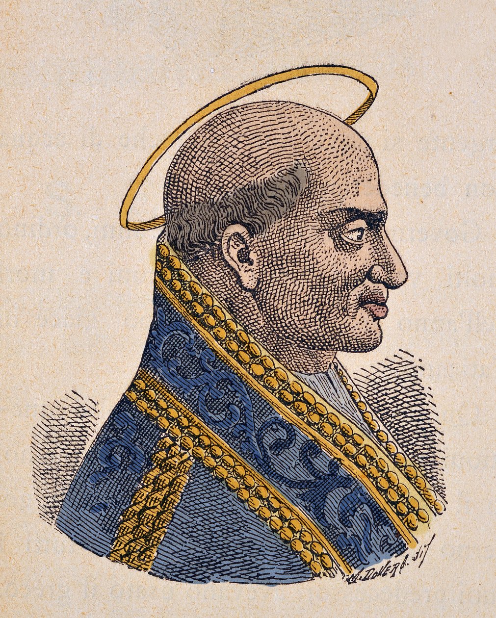 Portræt af paven Zephyrin (Zephyrinus eller Zefirino eller Zefferino) (199-217) af Italian School