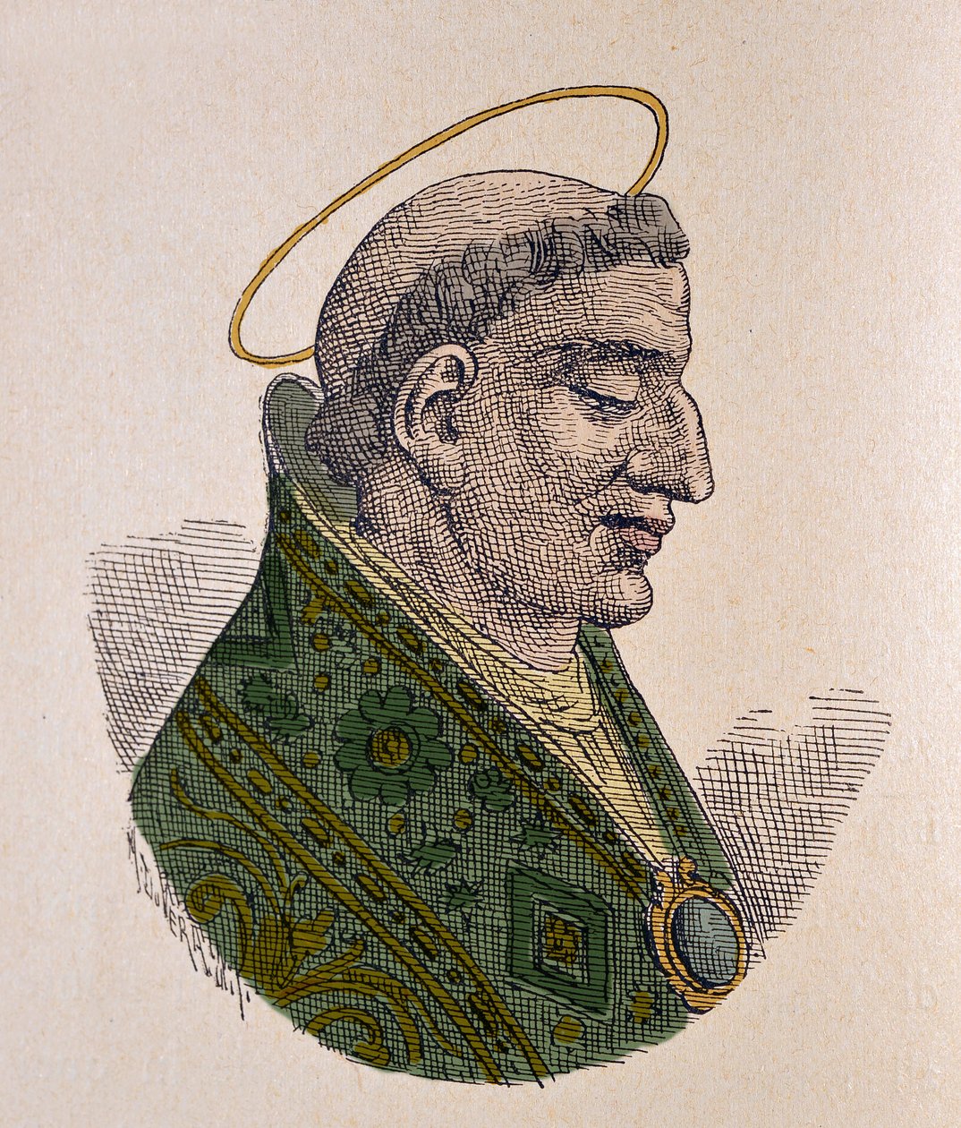Portræt af paven Saint Agathon (Agatho eller Agatone) (678-681) af Italian School