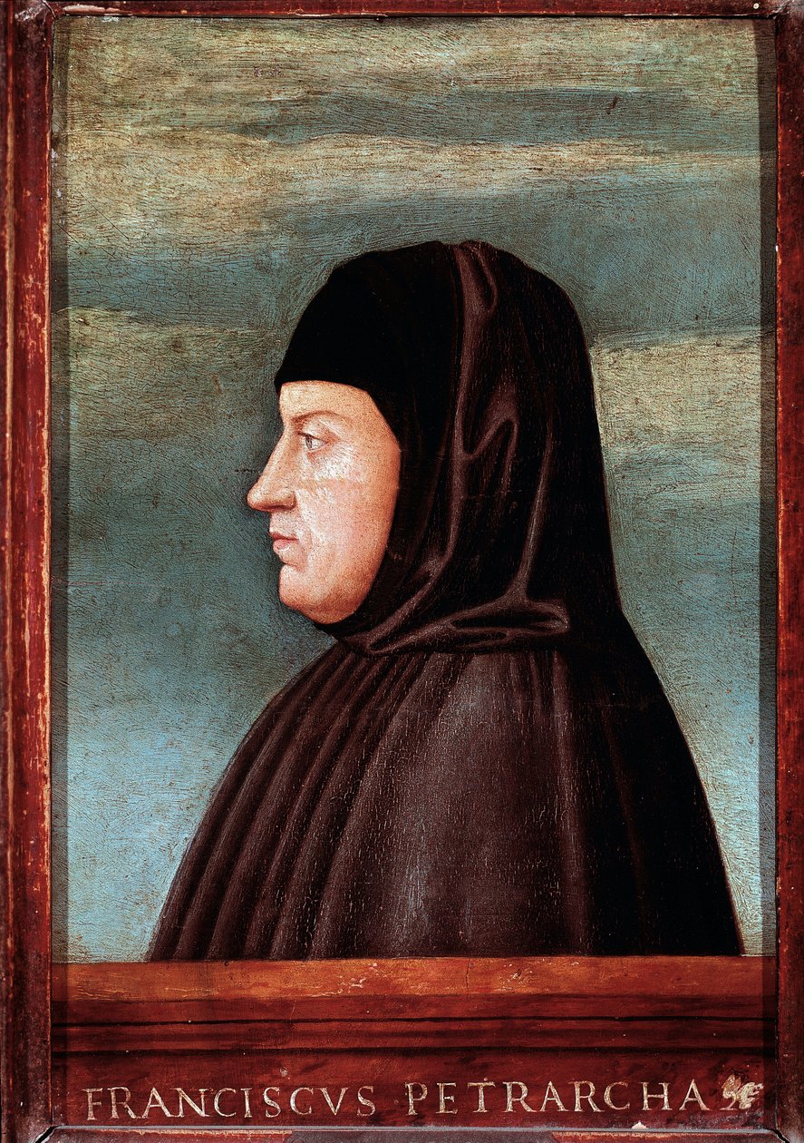 Portræt af digteren Francesco Petrarca dit Petrarch (1304-1374) Maleri af den venetianske skole. Rom fra det 15. århundrede, Galleria Borghese af Italian School
