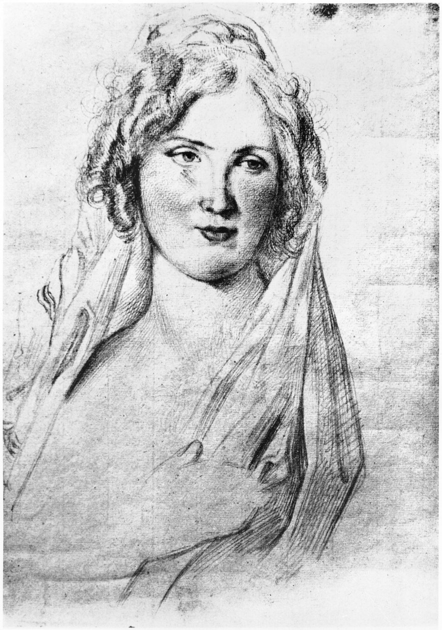 Portræt formodet af Angela Pietragrua, grevinde Simonetta, elskerinde til den franske forfatter Stendhal, mens han var i Italien, mellem september 1811 og 1815 af Italian School