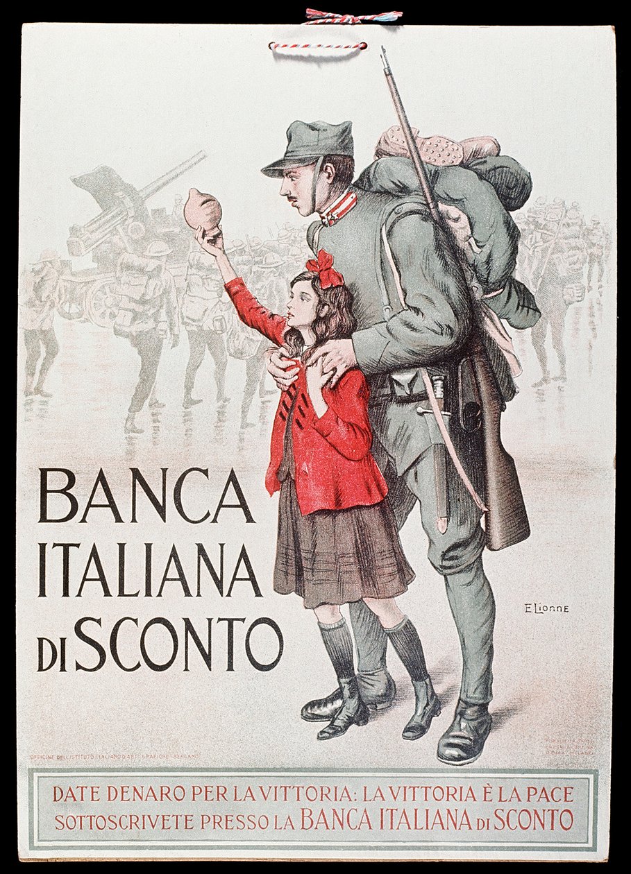 Postkort fra den italienske diskonteringsbank, 1917-18 af Italian School